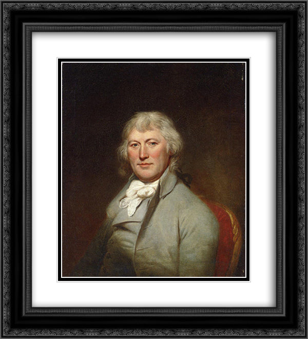 Portrait of James W. DePeyster 20x22 Black Ornate Wood Framed Art Print Poster with Double Matting by Peale, Charles Willson