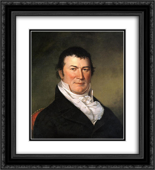 Portrait of William Harris Crawford 20x22 Black Ornate Wood Framed Art Print Poster with Double Matting by Peale, Charles Willson