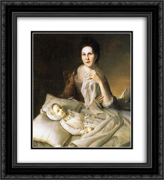 Rachel Weeping 20x22 Black Ornate Wood Framed Art Print Poster with Double Matting by Peale, Charles Willson