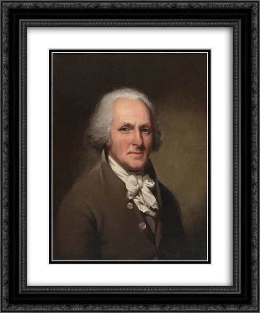 Self-Portrait 20x24 Black Ornate Wood Framed Art Print Poster with Double Matting by Peale, Charles Willson