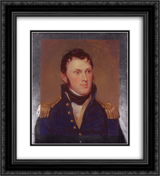 Stephen Harriman Long 20x22 Black Ornate Wood Framed Art Print Poster with Double Matting by Peale, Charles Willson