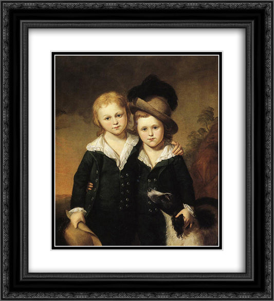 Thomas and Henry Sergeant 20x22 Black Ornate Wood Framed Art Print Poster with Double Matting by Peale, Charles Willson