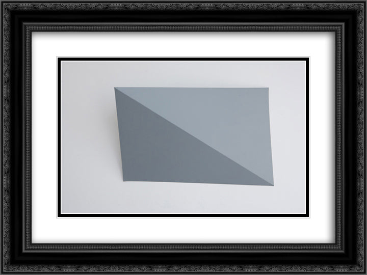 Three - Dimensional Picture (diagonal folding) 24x18 Black Ornate Wood Framed Art Print Poster with Double Matting by Posenenske, Charlotte