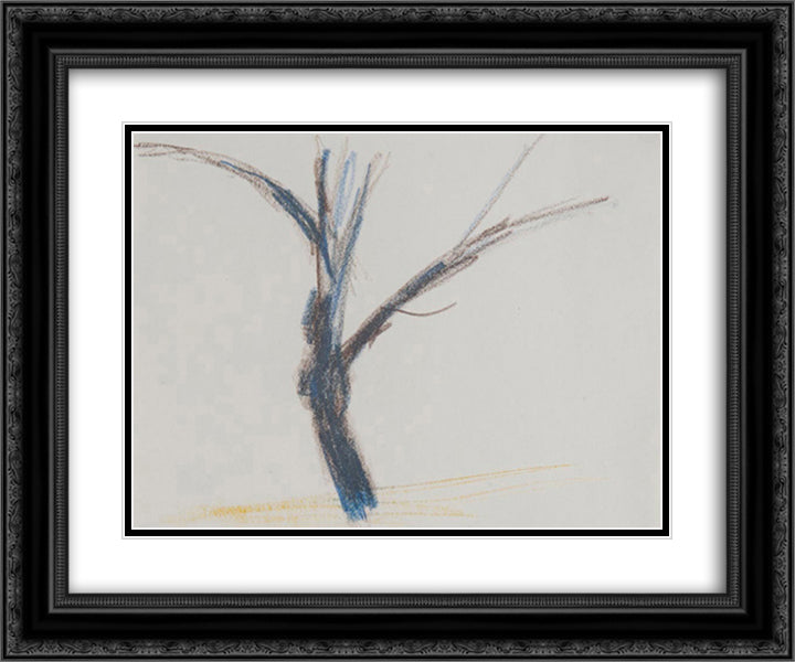 Untitled (After Nature Tree) 24x20 Black Ornate Wood Framed Art Print Poster with Double Matting by Posenenske, Charlotte