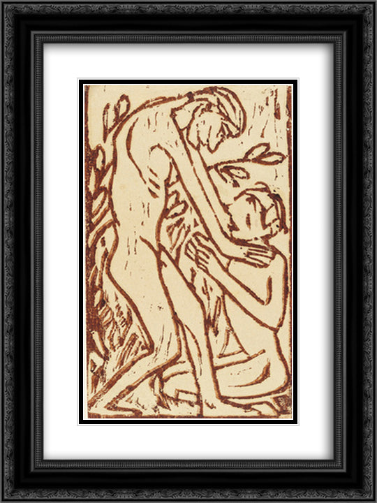 Couple I 18x24 Black Ornate Wood Framed Art Print Poster with Double Matting by Rohlfs, Christian