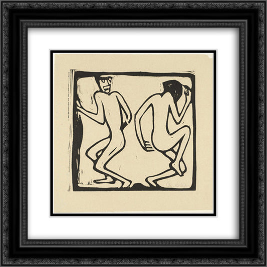 Two Dancers 20x20 Black Ornate Wood Framed Art Print Poster with Double Matting by Rohlfs, Christian