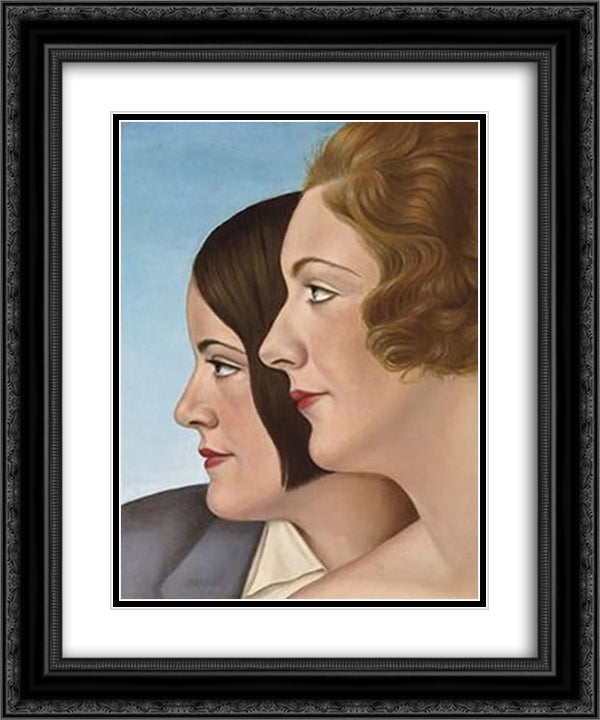 Friends 20x24 Black Ornate Wood Framed Art Print Poster with Double Matting by Schad, Christian