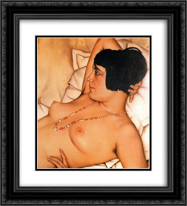 Halbakt 20x22 Black Ornate Wood Framed Art Print Poster with Double Matting by Schad, Christian