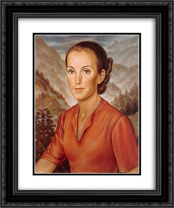 Isabella 20x24 Black Ornate Wood Framed Art Print Poster with Double Matting by Schad, Christian