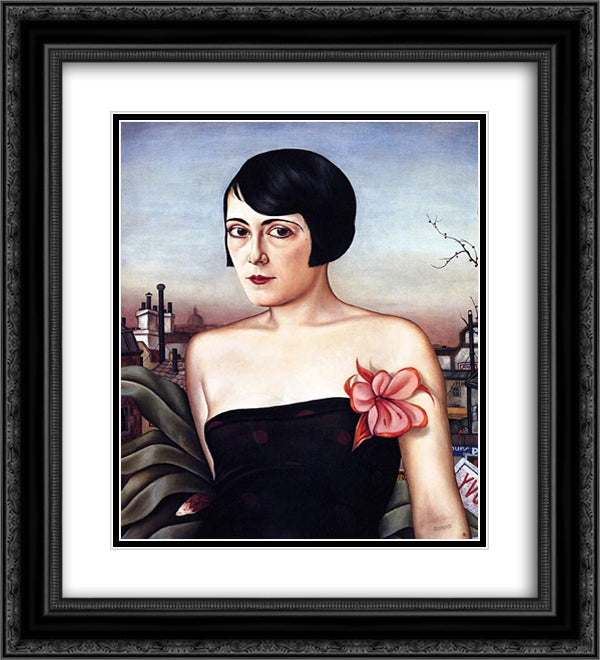Maika 20x22 Black Ornate Wood Framed Art Print Poster with Double Matting by Schad, Christian