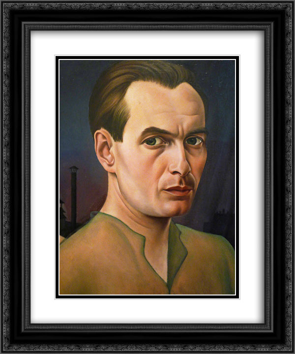 Self - Portrait 20x24 Black Ornate Wood Framed Art Print Poster with Double Matting by Schad, Christian
