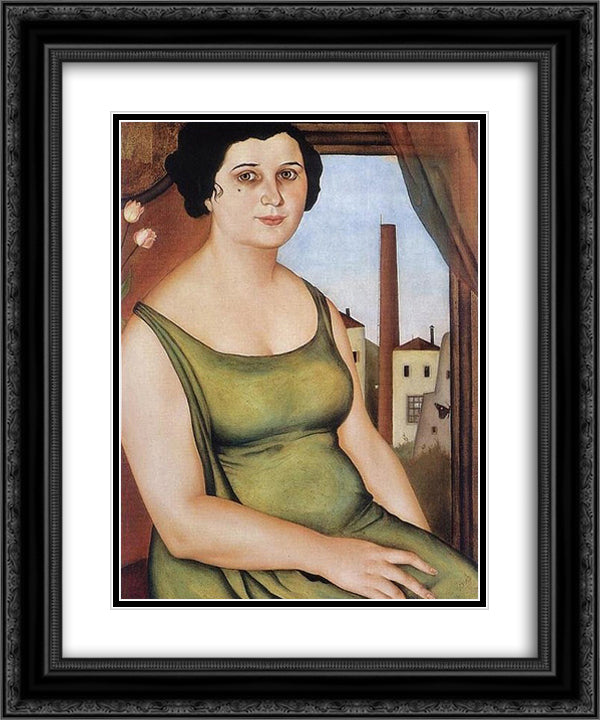 Woman from Pozzuoli 20x24 Black Ornate Wood Framed Art Print Poster with Double Matting by Schad, Christian