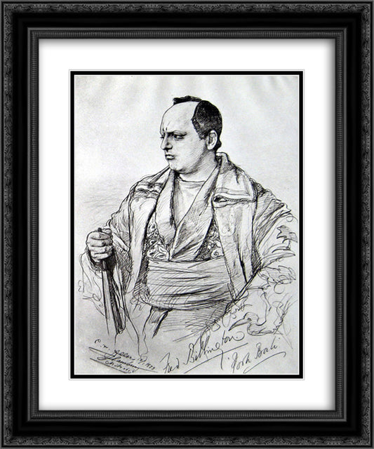 Actor Fred Billington 20x24 Black Ornate Wood Framed Art Print Poster with Double Matting by Allers, Christian Wilhelm