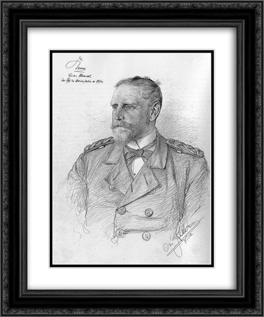 Portrait of Eduard von Knorr 20x24 Black Ornate Wood Framed Art Print Poster with Double Matting by Allers, Christian Wilhelm