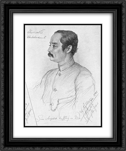 Portrait of Phra Maha Chulalongkorn (Rama V.), King of Siam 20x24 Black Ornate Wood Framed Art Print Poster with Double Matting by Allers, Christian Wilhelm