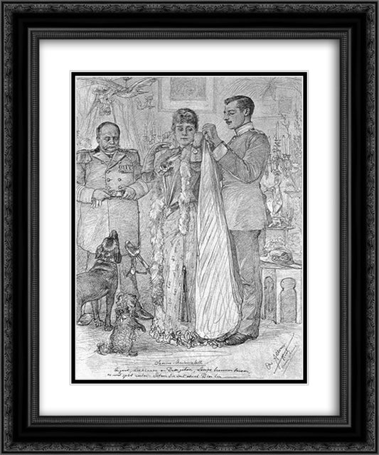 Preparing for a navy academy festival 20x24 Black Ornate Wood Framed Art Print Poster with Double Matting by Allers, Christian Wilhelm