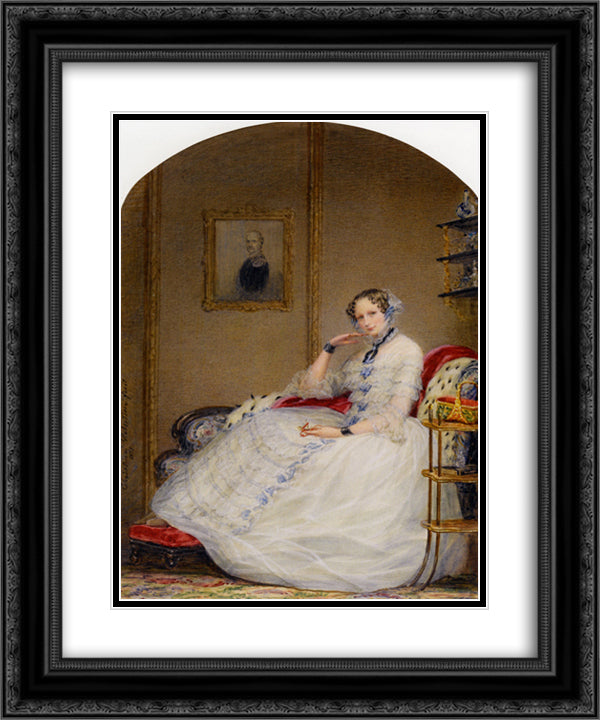 Empress Alexandria Fedorovna 20x24 Black Ornate Wood Framed Art Print Poster with Double Matting by Robertson, Christina