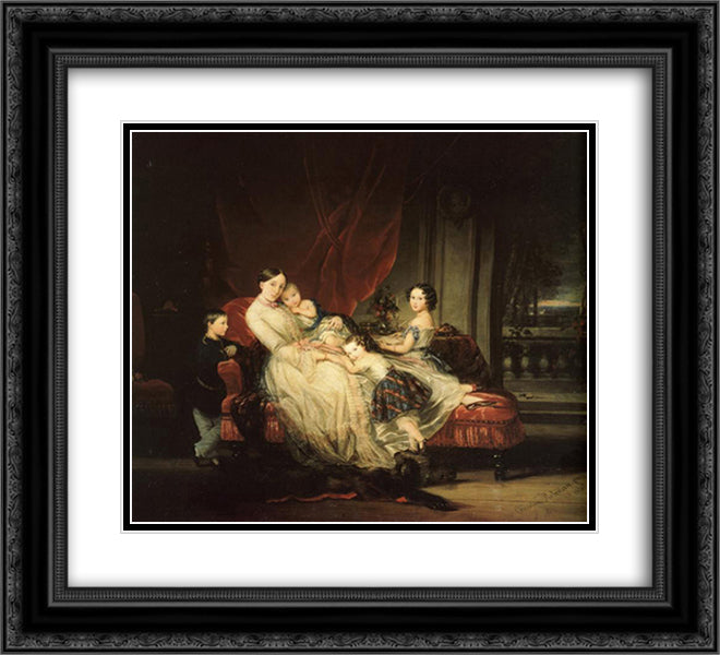 Grand Duchess Maria Nikolaevna with Her Children 22x20 Black Ornate Wood Framed Art Print Poster with Double Matting by Robertson, Christina