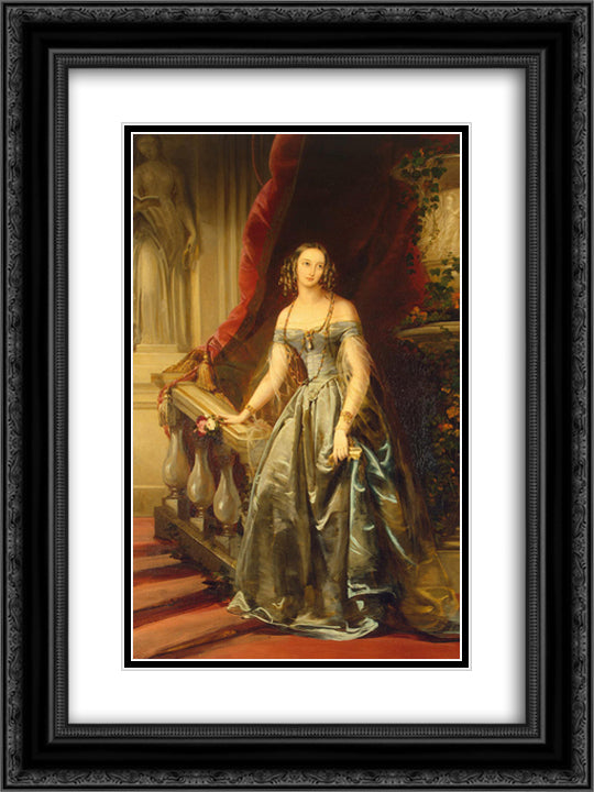 Portrait of Grand Duchess Olga Nikolaevna 18x24 Black Ornate Wood Framed Art Print Poster with Double Matting by Robertson, Christina