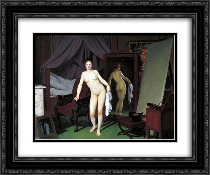 Model in the Studio 24x20 Black Ornate Wood Framed Art Print Poster with Double Matting by Eckersberg, Christoffer Wilhelm