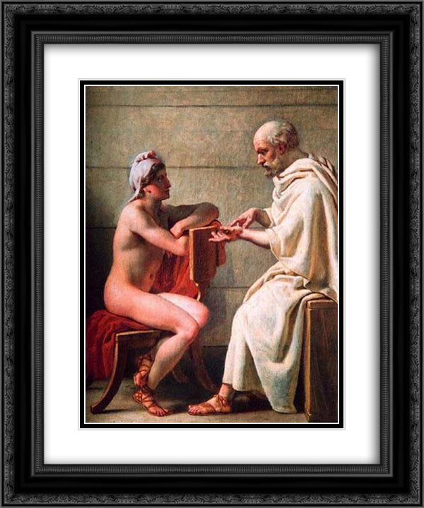 Socrates and Alcibiades 20x24 Black Ornate Wood Framed Art Print Poster with Double Matting by Eckersberg, Christoffer Wilhelm