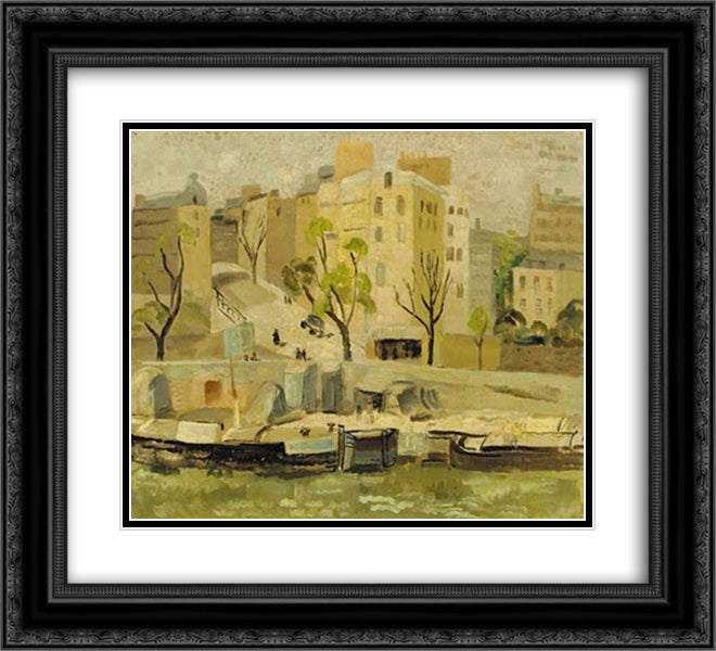 Buildings at Passy, Pari 22x20 Black Ornate Wood Framed Art Print Poster with Double Matting by Wood, Christopher