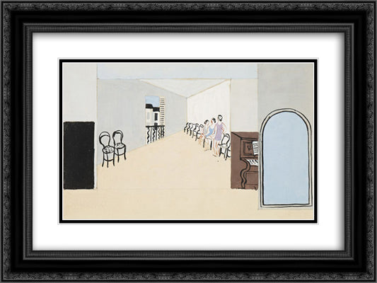 Stage design for Diaghilev's ballet, Romeo and Juliet 24x18 Black Ornate Wood Framed Art Print Poster with Double Matting by Wood, Christopher