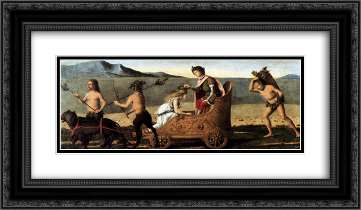 The Marriage of Bacchus and Ariadne 24x14 Black Ornate Wood Framed Art Print Poster with Double Matting by Cima da Conegliano