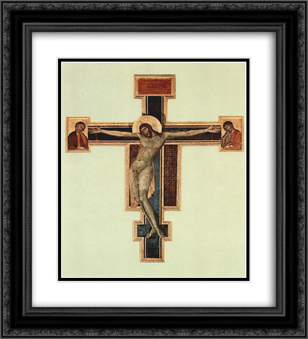 Crucifix 20x22 Black Ornate Wood Framed Art Print Poster with Double Matting by Cimabue