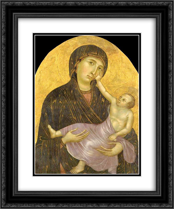 Madonna with Child 20x24 Black Ornate Wood Framed Art Print Poster with Double Matting by Cimabue