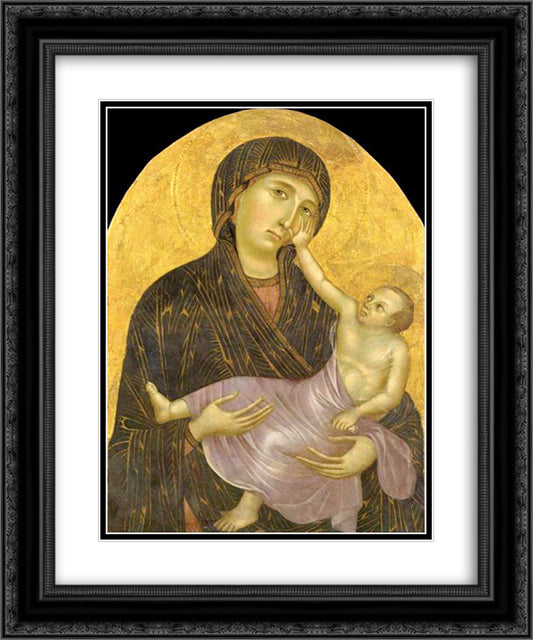 Madonna with Child 20x24 Black Ornate Wood Framed Art Print Poster with Double Matting by Cimabue