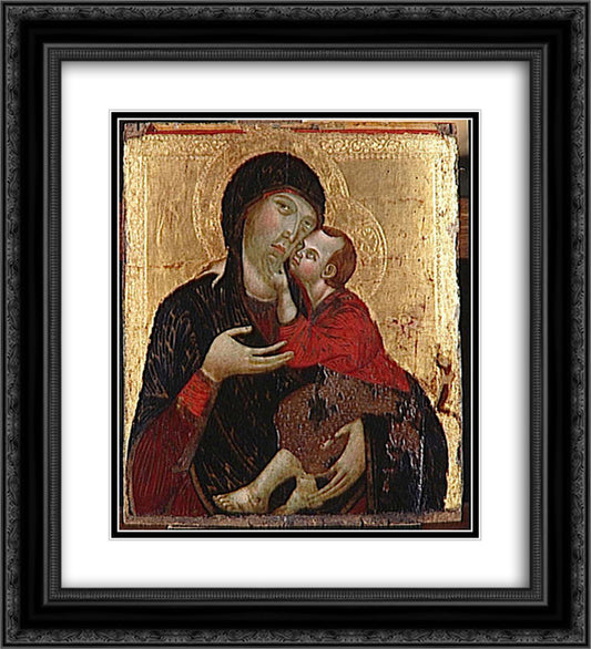 Virgin and Child  20x22 Black Ornate Wood Framed Art Print Poster with Double Matting by Cimabue