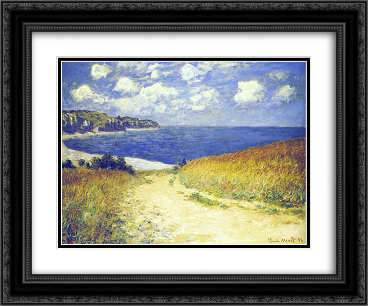 Alley near Pourville 24x20 Black Ornate Wood Framed Art Print Poster with Double Matting by Monet, Claude