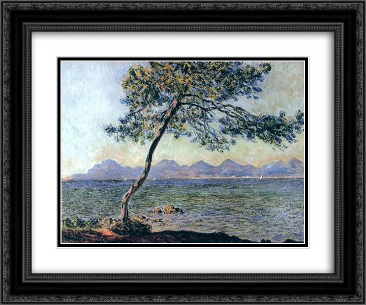 At Cap d'Antibes 24x20 Black Ornate Wood Framed Art Print Poster with Double Matting by Monet, Claude