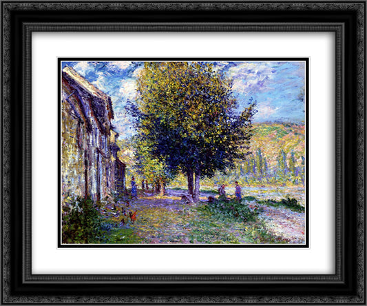 Banks of the Seine at Lavacourt 24x20 Black Ornate Wood Framed Art Print Poster with Double Matting by Monet, Claude