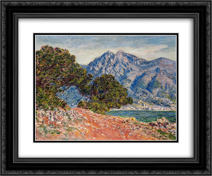 Cap Martin 2 24x20 Black Ornate Wood Framed Art Print Poster with Double Matting by Monet, Claude