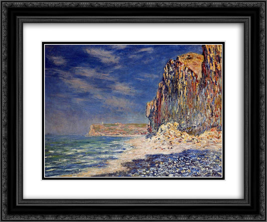 Cliff near Fecamp 24x20 Black Ornate Wood Framed Art Print Poster with Double Matting by Monet, Claude