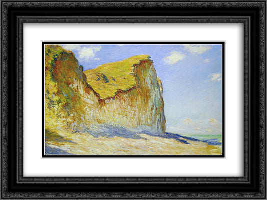 Cliffs near Pourville 24x18 Black Ornate Wood Framed Art Print Poster with Double Matting by Monet, Claude