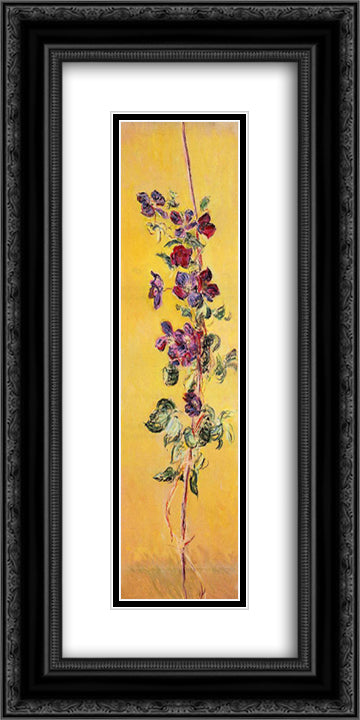 Cobeas 12x24 Black Ornate Wood Framed Art Print Poster with Double Matting by Monet, Claude