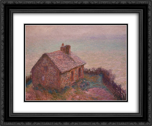 Customs House at Varengaville 24x20 Black Ornate Wood Framed Art Print Poster with Double Matting by Monet, Claude