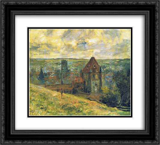 Dieppe 22x20 Black Ornate Wood Framed Art Print Poster with Double Matting by Monet, Claude