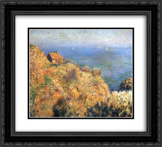 Fisherman's House at Varengeville 22x20 Black Ornate Wood Framed Art Print Poster with Double Matting by Monet, Claude
