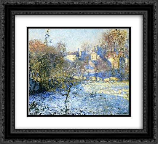 Frost 22x20 Black Ornate Wood Framed Art Print Poster with Double Matting by Monet, Claude