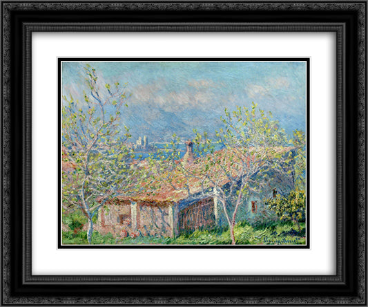 Gardener's House at Antibes 24x20 Black Ornate Wood Framed Art Print Poster with Double Matting by Monet, Claude
