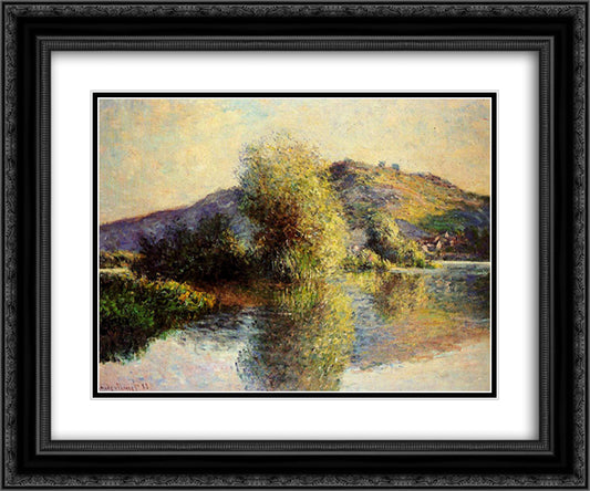 Isleets at Port-Villez 24x20 Black Ornate Wood Framed Art Print Poster with Double Matting by Monet, Claude