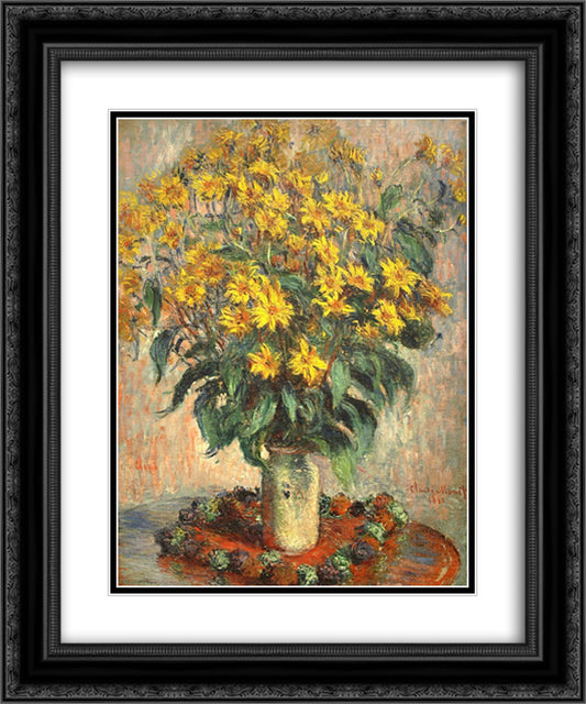 Jerusalem Artichokes 20x24 Black Ornate Wood Framed Art Print Poster with Double Matting by Monet, Claude
