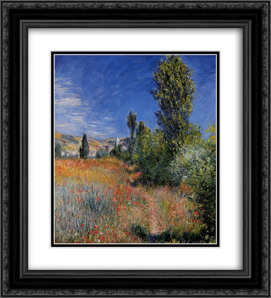 Landscape on the Ile Saint-Martin 20x22 Black Ornate Wood Framed Art Print Poster with Double Matting by Monet, Claude
