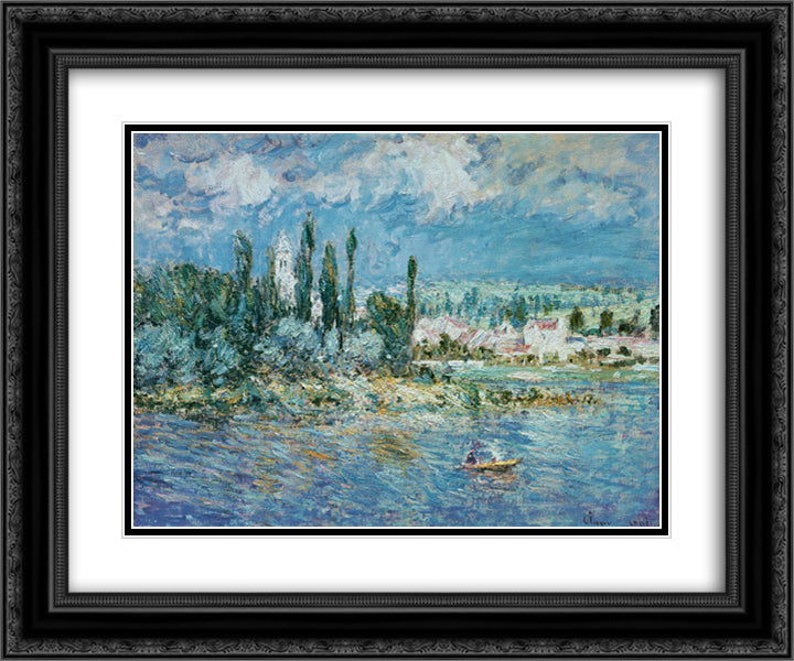 Landscape with Thunderstorm 24x20 Black Ornate Wood Framed Art Print Poster with Double Matting by Monet, Claude