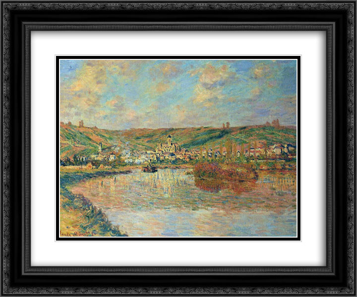 Late Afternoon in Vetheuil 24x20 Black Ornate Wood Framed Art Print Poster with Double Matting by Monet, Claude