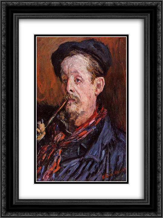 Leon Peltier 18x24 Black Ornate Wood Framed Art Print Poster with Double Matting by Monet, Claude